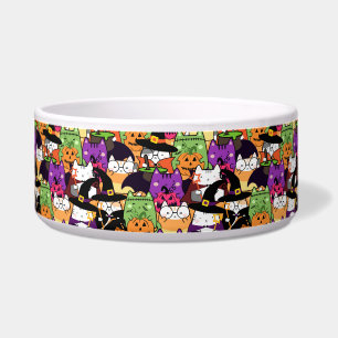 Comedero Patrón de gato de Halloween Kawaii