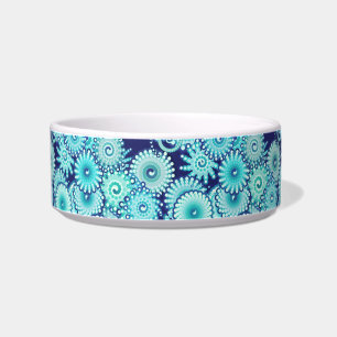 Comedero Patrón de giro fractal, tonos de azul denim