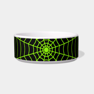 Comedero Patrón de Halloween en la telaraña verde neonesa n