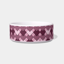 Comedero Patrón de Harlequín de Cuadrado y Diamante Rosa