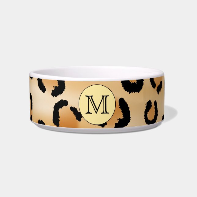 Comedero Patrón de impresión de monograma Leopardo personal (Frente)