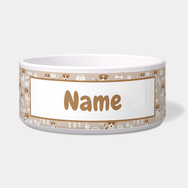 Comedero Patrón de impresiones de la pintura con cachorro d (Frente)