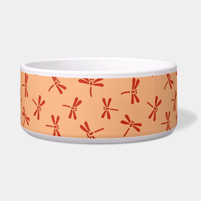 Comedero Patrón de libélula japonesa, Naranja Pastel (Frente)