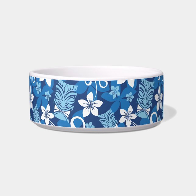 COMEDERO PATRÓN DE LUAU TIKI (AZUL BRILLANTE) (Derecha)
