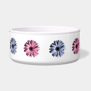 Comedero Patrón de margarita rosa y azul
