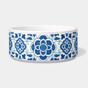 Comedero Patrón de mosaico de azulejos azules portugueses v