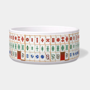 Comedero Patrón de mosaico de Mahjong vintage