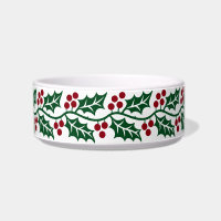 Patrón de Navidad de Acebo Verde y Bayas Rojas