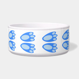 Comedero Patrón de Pascua de Pies de Conejito Niño Azul Ado