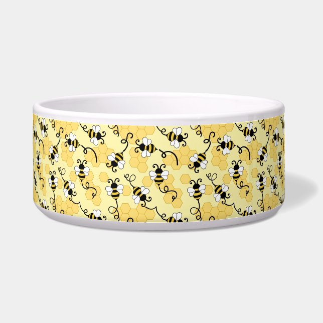 Comedero Patrón de pequeñas abejas. (Frente)