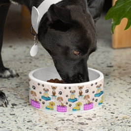 Comedero Patrón de perritos y perros lindos Perro