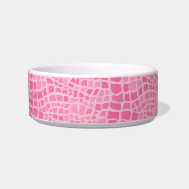 Comedero Patrón de piel de serpiente rosa Faux Tazones de m (Frente)