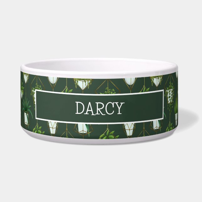 Comedero Patrón de planta doméstica de colgar geométrica (Frente)