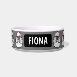 Comedero Patrón de Poodle Personalizado Divertido