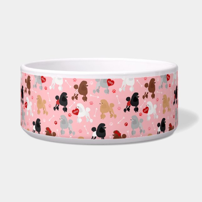 Comedero Patrón de Poodle Valentine (Frente)