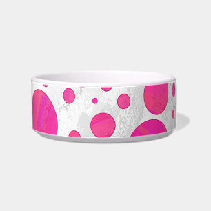 Comedero Patrón de punto de polka de pasión rosa