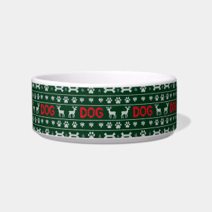 Comedero Patrón de punto de suéter de Navidad — Perro