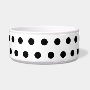Comedero Patrón de puntos de polka blanco y negro. Delicio