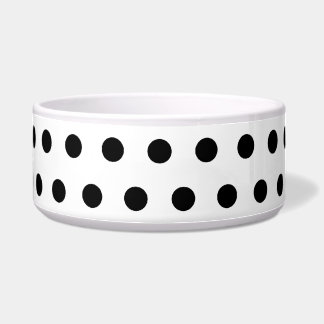 Comedero Patrón de puntos de polka blanco y negro. Delicios