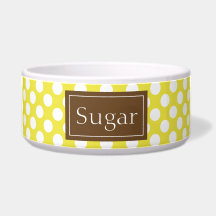 Patrón De Puntos De Polka Marrón Y Amarillo Con No