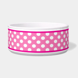 Comedero Patrón de puntos de polka rosa bonito Tazón de per