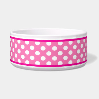 Comedero Patrón de puntos de polka rosa bonito Tazón de per
