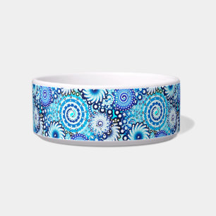 Comedero Patrón de remolino fractal, tonos de azul