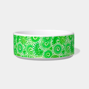 Comedero patrón de remolino fractal, tonos de verde primave