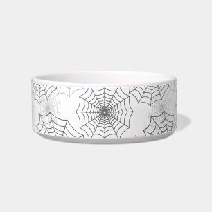 Comedero Patrón de seda cobweb negro araña en blanco oscu