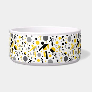 Comedero Patrón de silueta de fútbol amarillo negro lindo