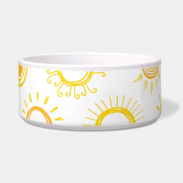 Comedero Patrón de Suns de Doodle dibujado a mano (Frente)