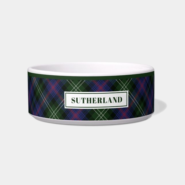 Comedero Patrón de trenzado Sutherland del Clan de Tartán P (Frente)