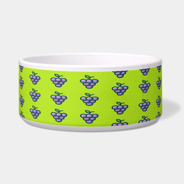 Comedero Patrón de uvas moradas en verde (Frente)