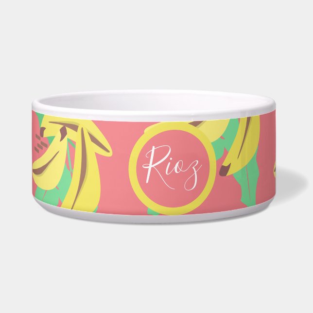 Comedero Patrón de vegetación bananera verde rosado (Derecha)