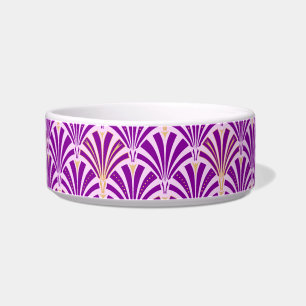 Comedero Patrón de ventilador Art Deco - púrpura y orquídea