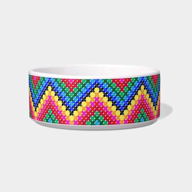 Comedero Patrón de zigzag arcoiris (Frente)