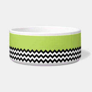 Comedero Patrón de zigzag negro y blanco, chevron, verde