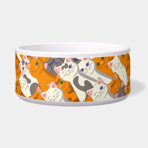 Comedero Patrón diagonal del gato negro jengibre