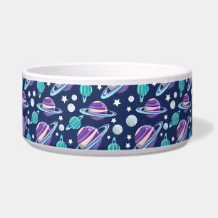 Comedero Patrón espacial, planetas, estrellas, galaxia, cos