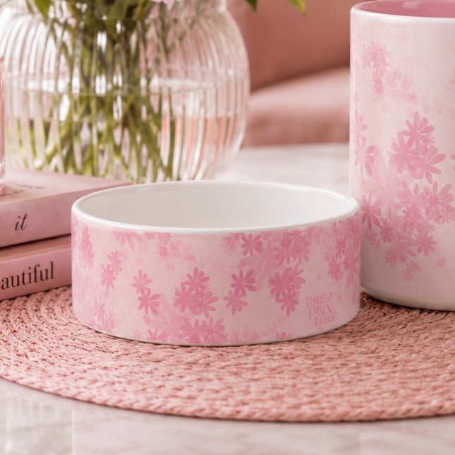 Comedero Patrón floral acuarela rosa Boho Think (Subido por el creador)