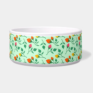 Comedero Patrón floral con flores subió de color