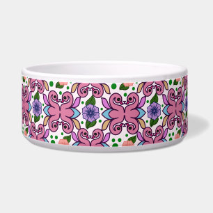 Comedero Patrón floral de aves folk caprichoso