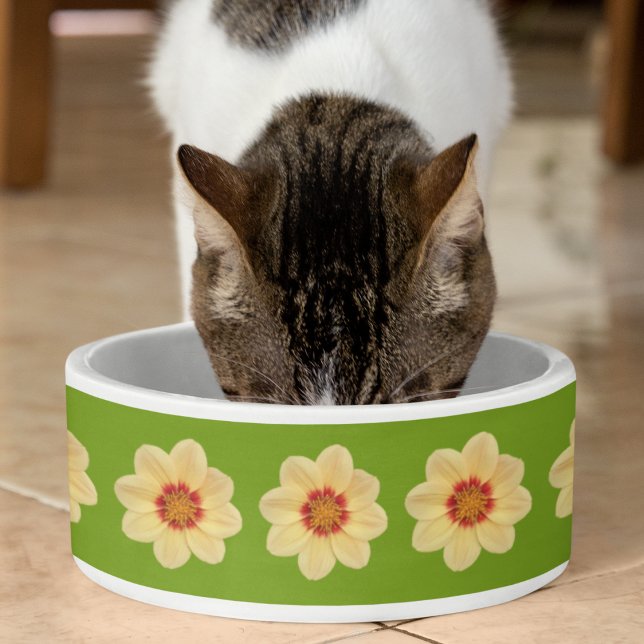 Comedero Patrón floral de Dahlia amarillo en verde (Subido por el creador)