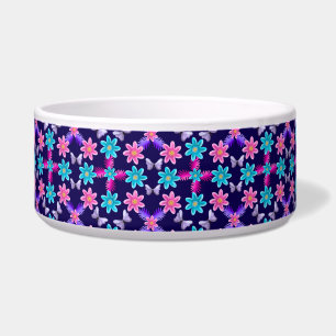 Comedero Patrón floral de mariposa pastel  