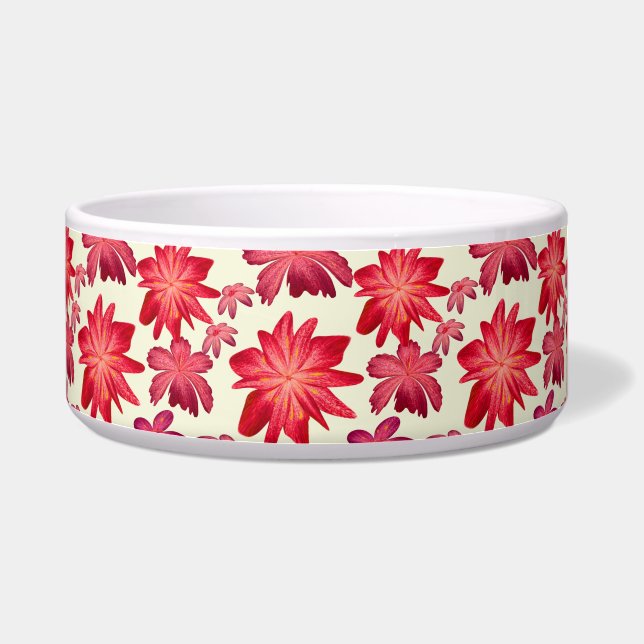 Comedero Patrón floral rosa rojo continuo estético oscuro  (Derecha)