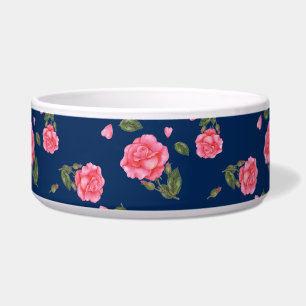 Comedero Patrón floral rosa rosa de color de agua chic de S