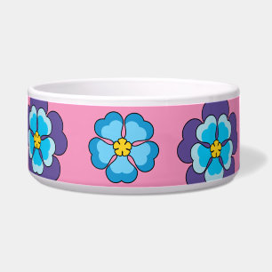 Comedero Patrón floral rosa violeta azul
