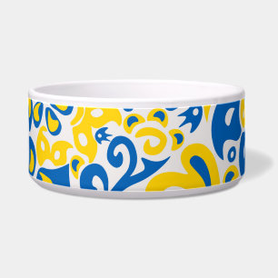 Comedero Patrón folclórico con los colores de la bandera uc