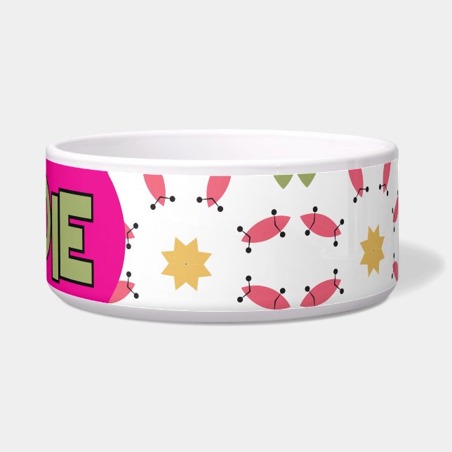 Comedero Patrón geométrico verde azulado del Boho rosa y do (Derecha)