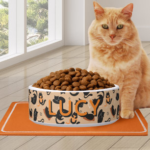 Comedero Patrón Lindo Gato Naranja Negro